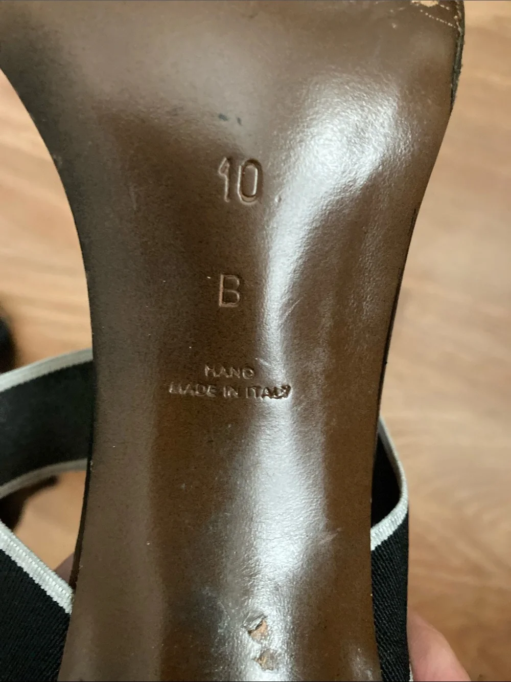Walter Steiger Black Open-Toe Ankle Strap Heels Sz 10